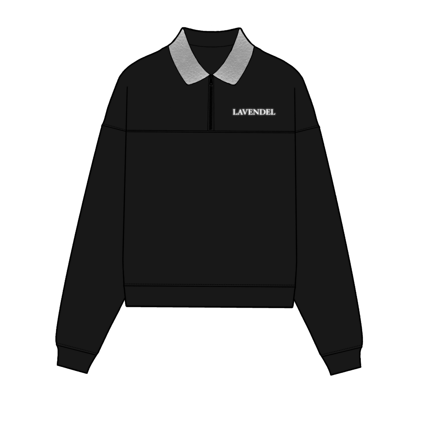 White wool quarter-zip
