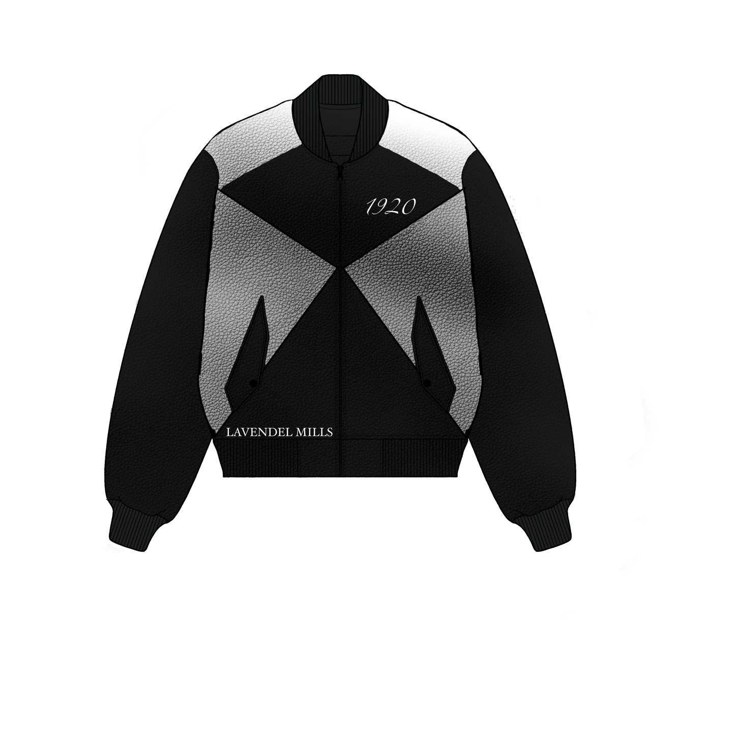 Leather wool bomber jack