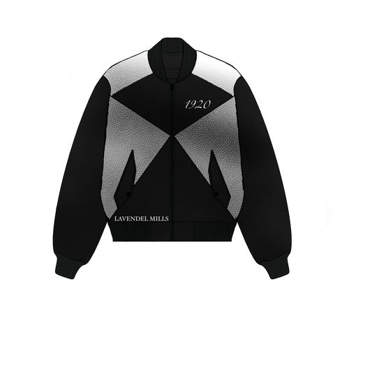 Leather wool bomber jack